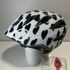 Giro Kids Helmet White with Black Heart Pattern